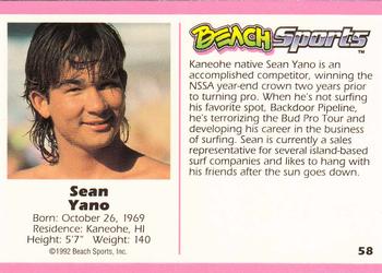 1992 Beach Sports #58 Sean Yano Back